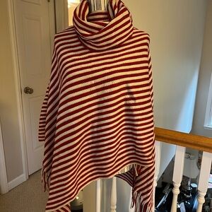 Red and White Striped Poncho